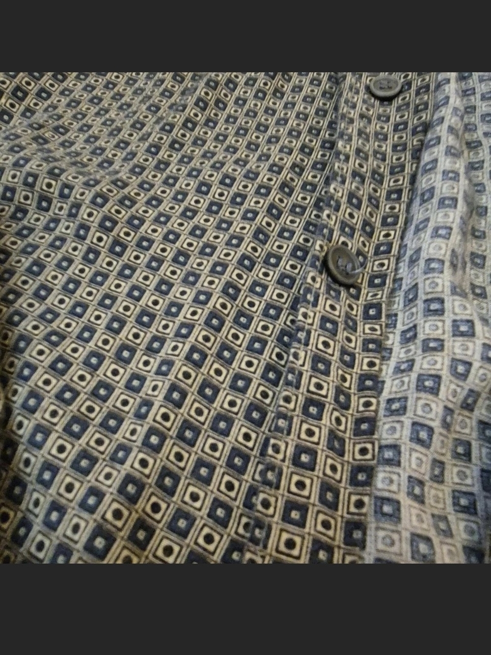Vintage M.E. Sport 100% Rayon Button Up Shirt Men's Large Geometric Print - Picture 5 of 6
